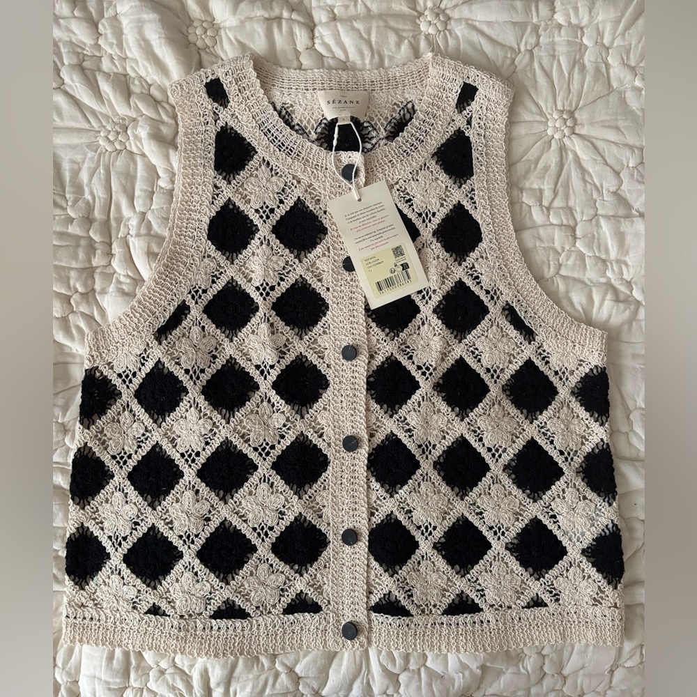 Sézane - Ron Top - Crocheted Vest NWT